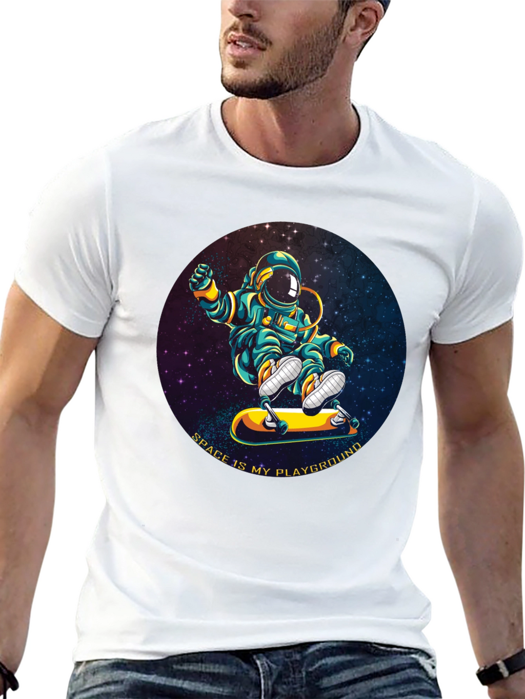 Astronaut Skateboarder T-Shirt - Space is My Playground