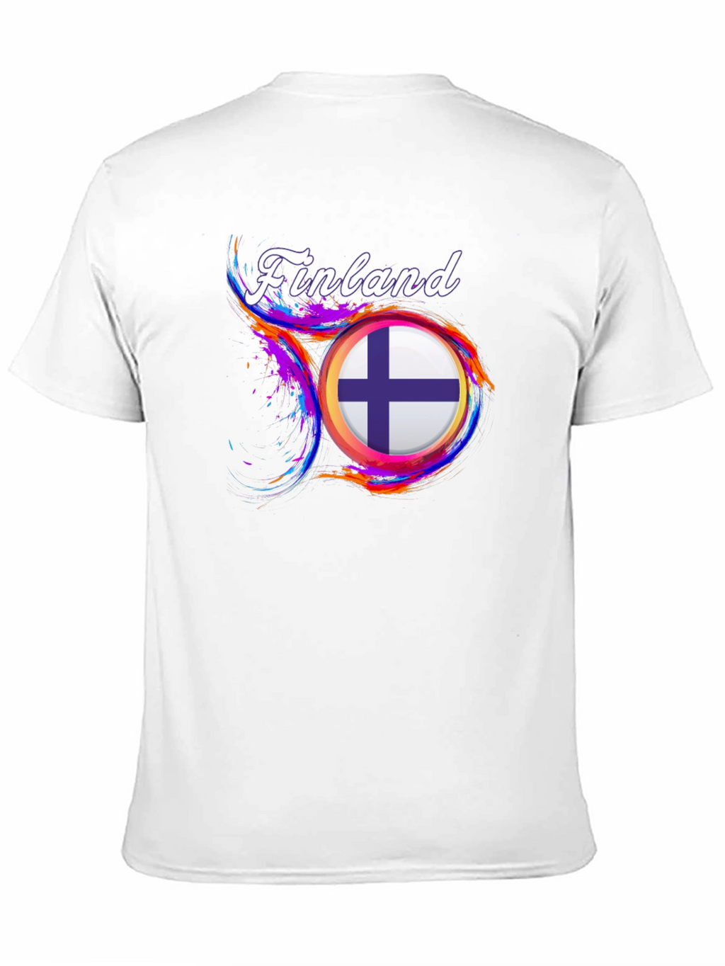 Finland Flag Graphic Black T-Shirt
