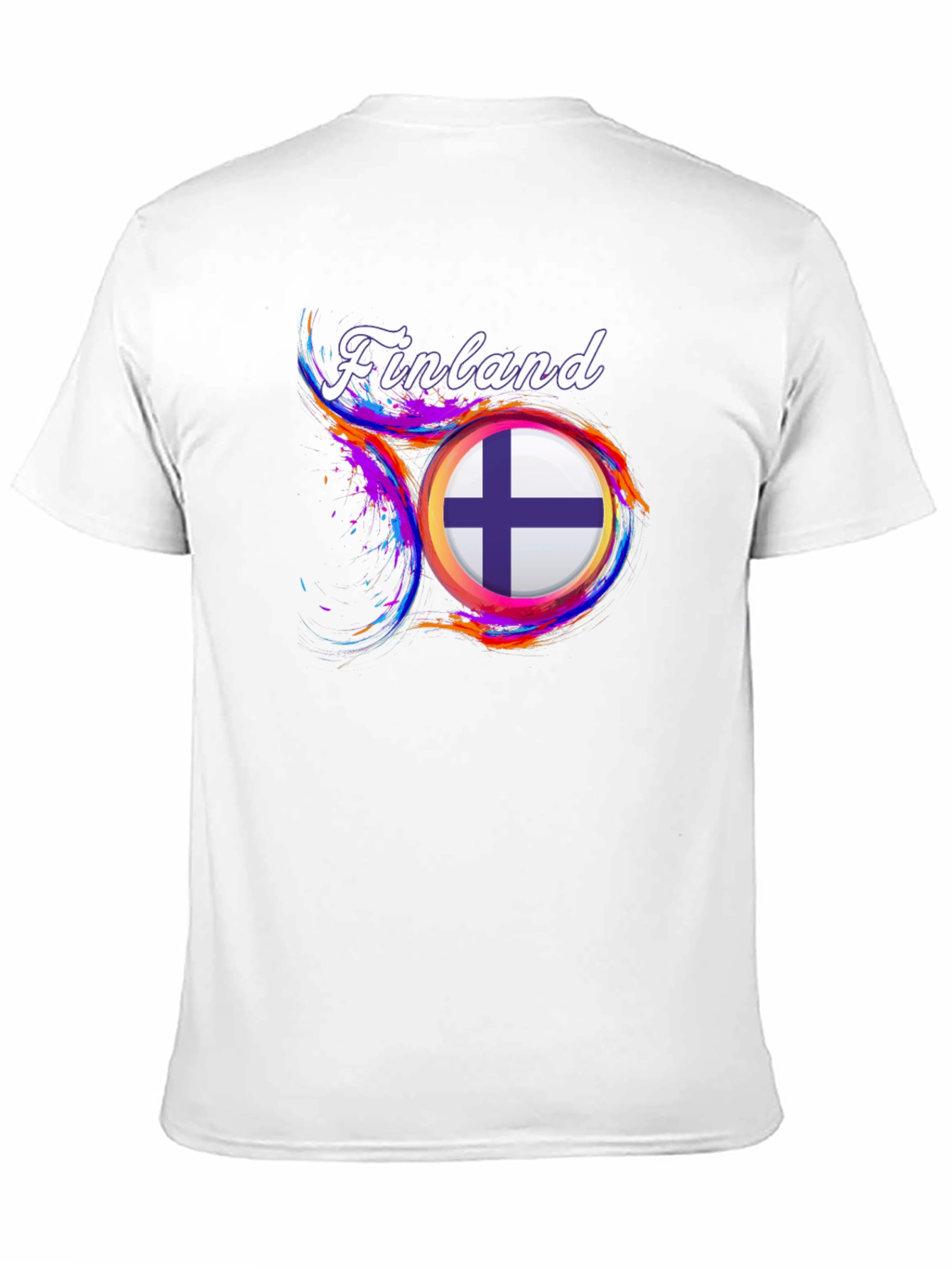 Finland Flag Graphic Black T-Shirt
