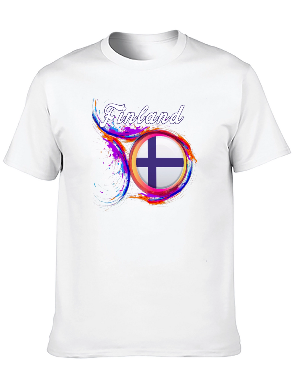 Finland Flag Graphic Black T-Shirt