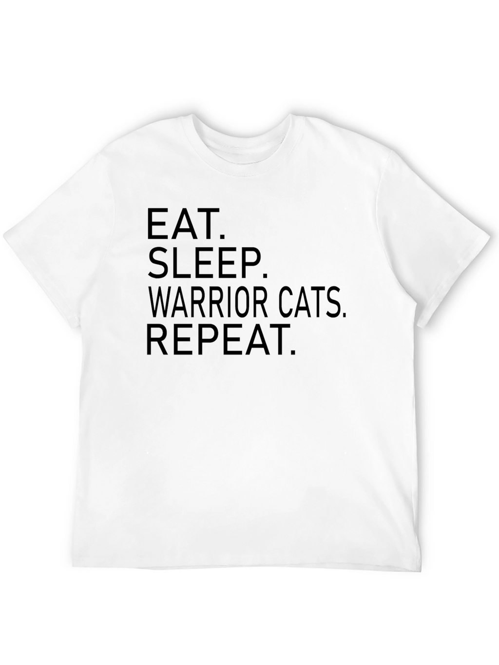 Eat Sleep Warrior Cats Repeat Black T-Shirt