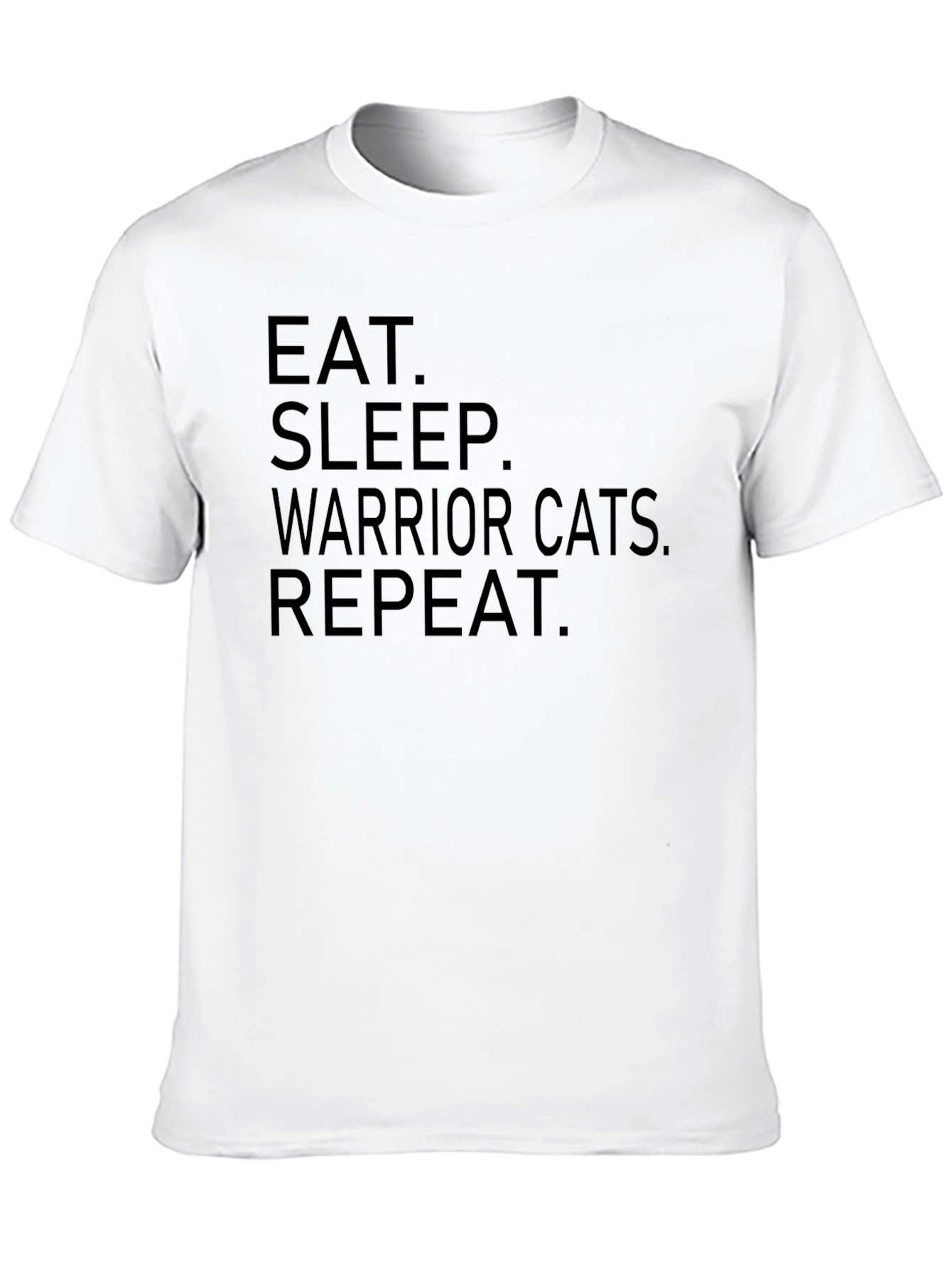 Eat Sleep Warrior Cats Repeat Black T-Shirt