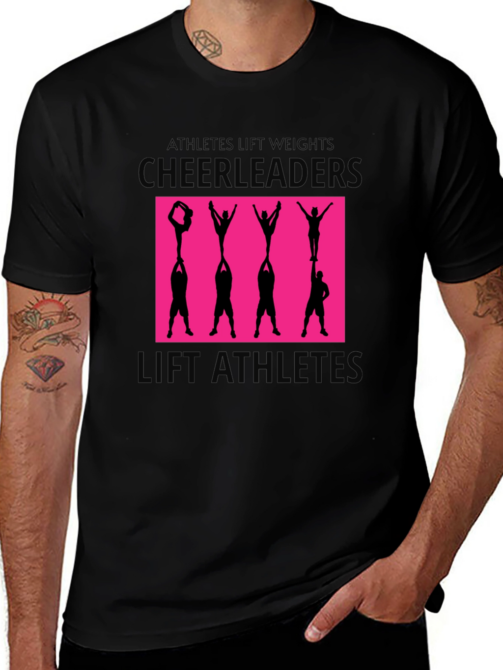 Cheerleaders Lift Athletes Graphic Tee