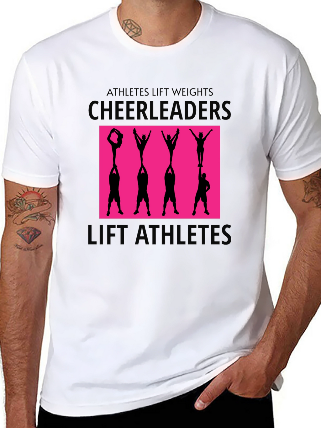 Cheerleaders Lift Athletes Graphic Tee