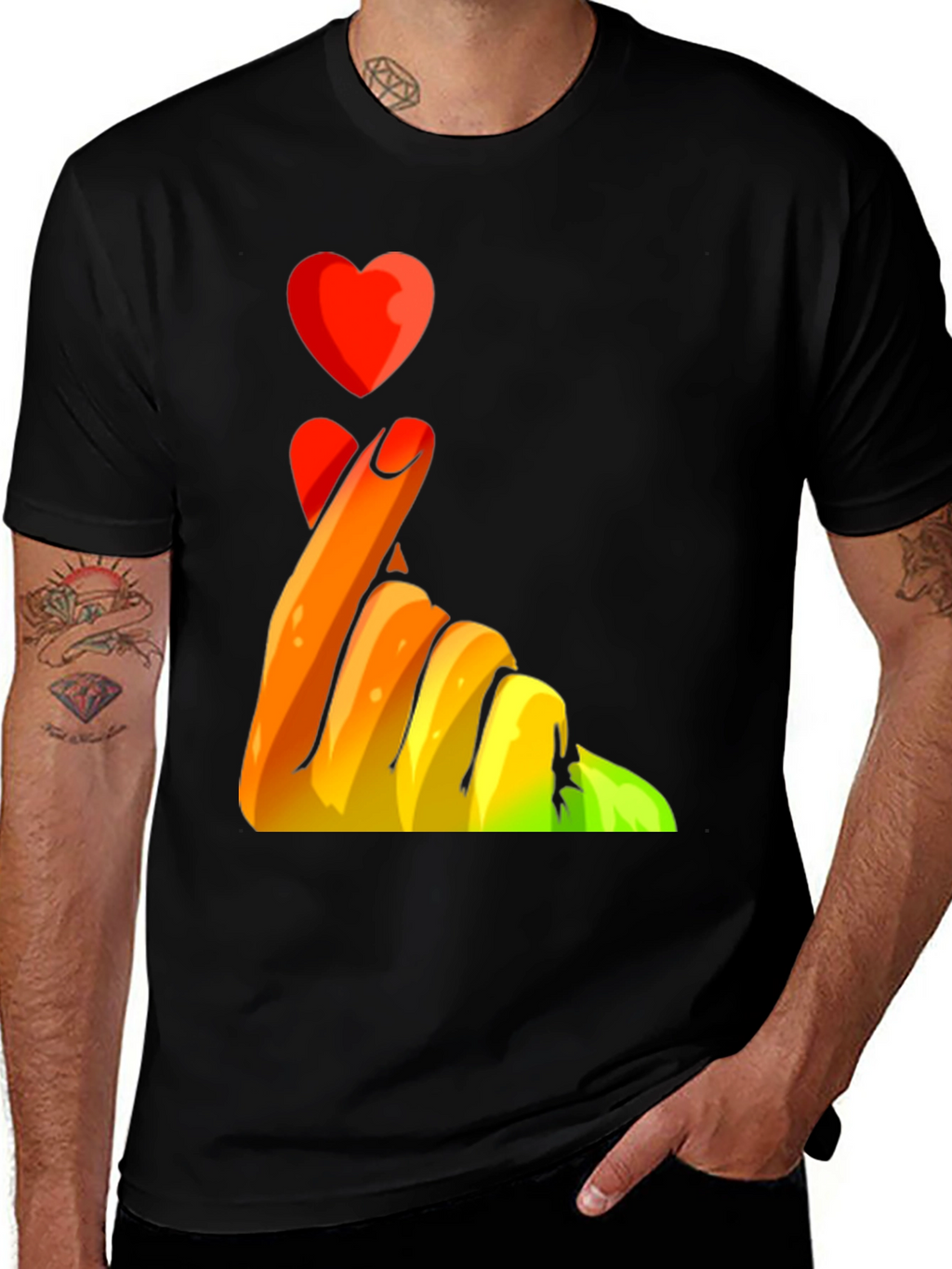 Heart Fingers Graphic Tee - Express Your Love!