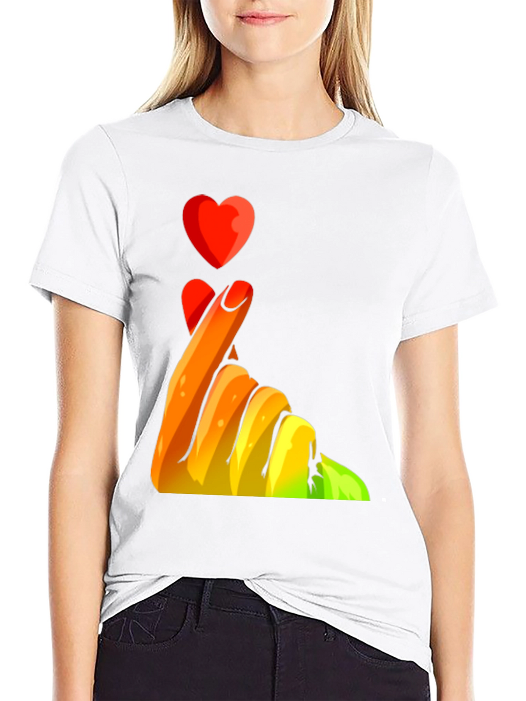 Heart Fingers Graphic Tee - Express Your Love!