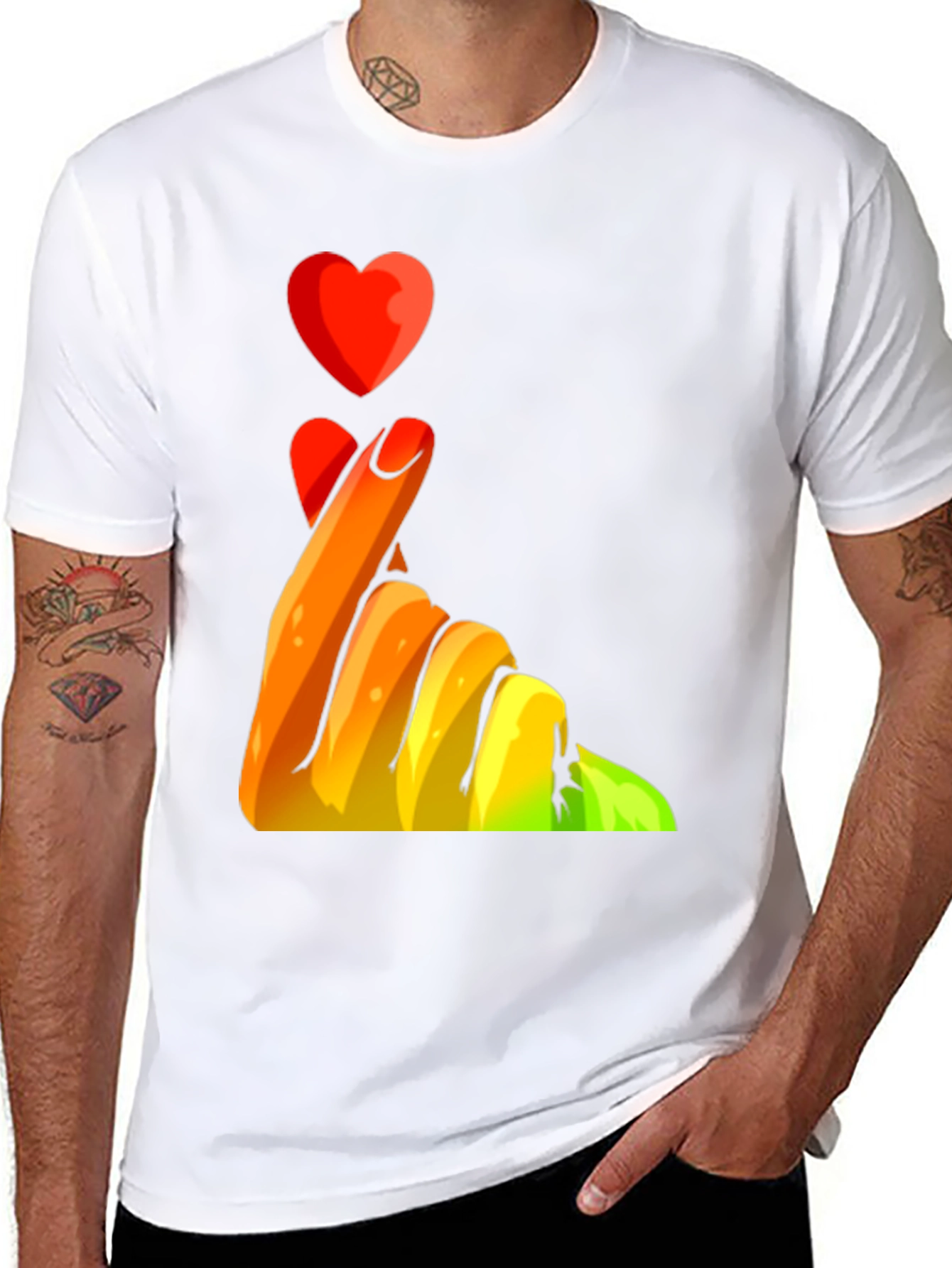 Heart Fingers Graphic Tee - Express Your Love!