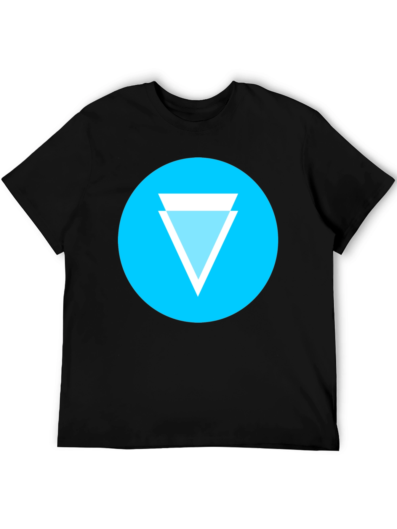 Geometric Tee: Cyan Circle Design T-Shirt
