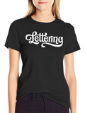 Lettering White Graphic Print Black T-Shirt
