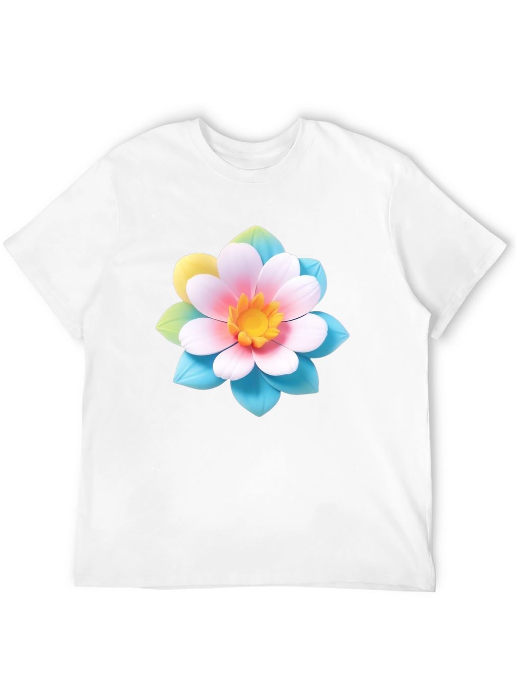 Floral Graphic Tee - Black Cotton Blend T-Shirt