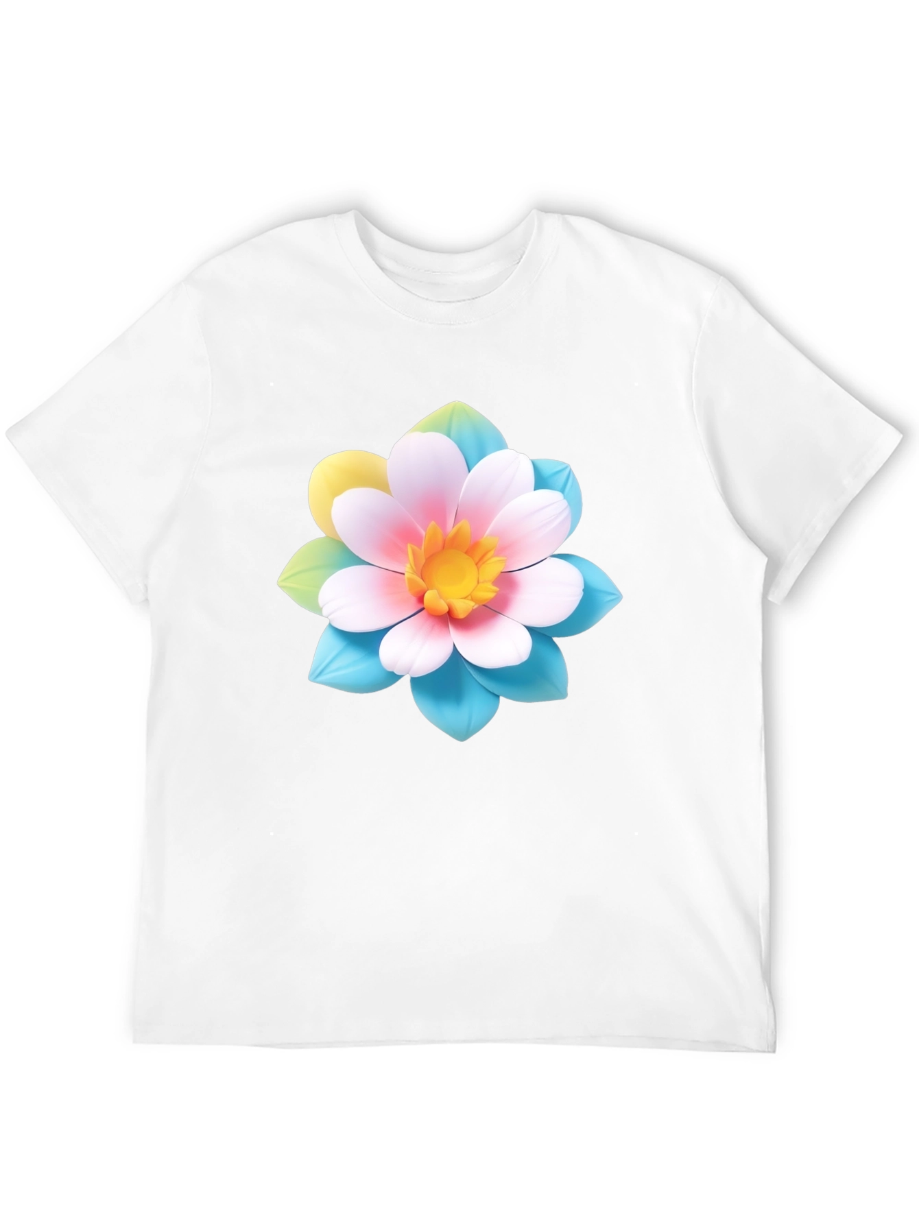 Floral Graphic Tee - Black Cotton Blend T-Shirt