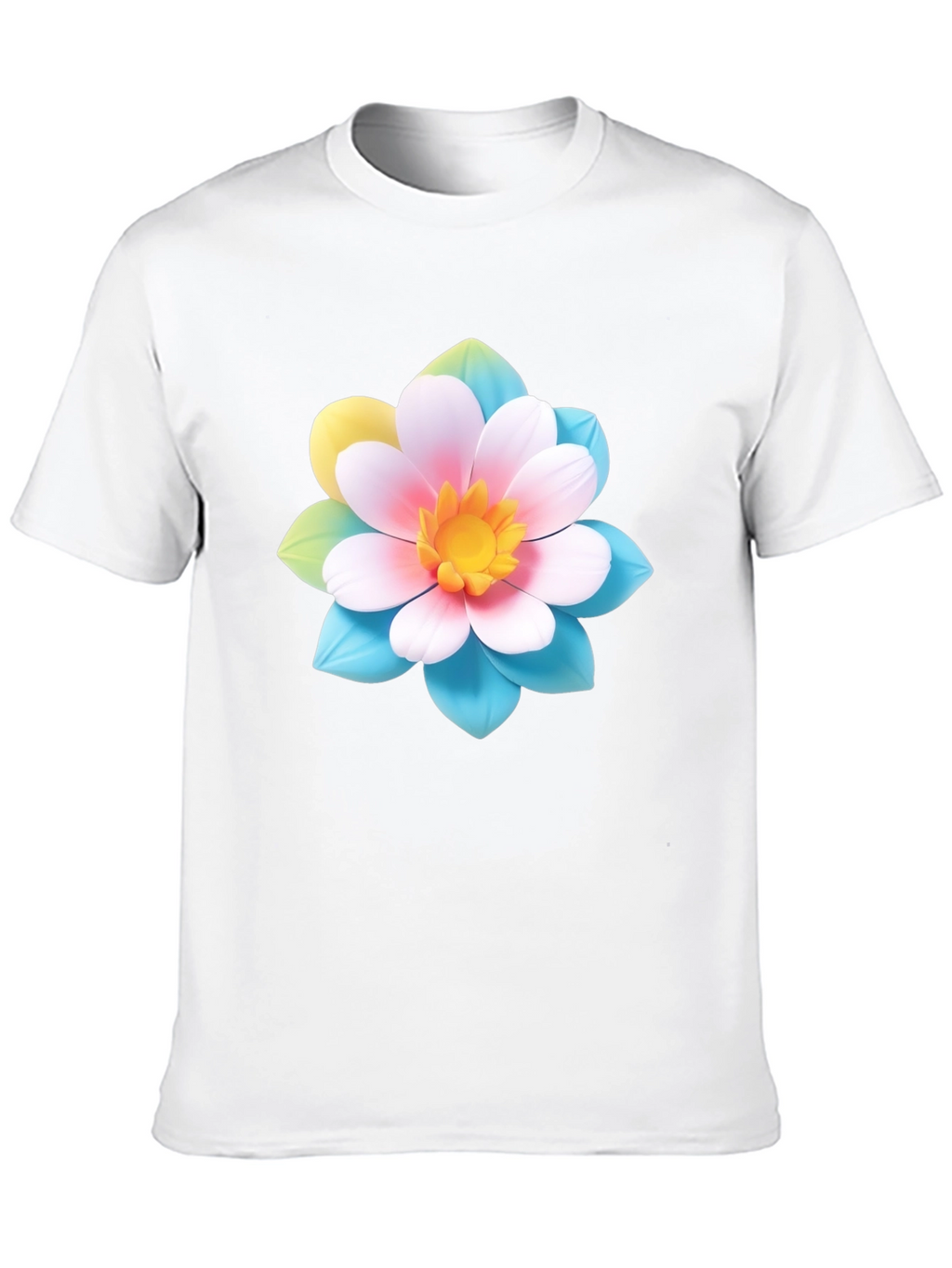 Floral Graphic Tee - Black Cotton Blend T-Shirt