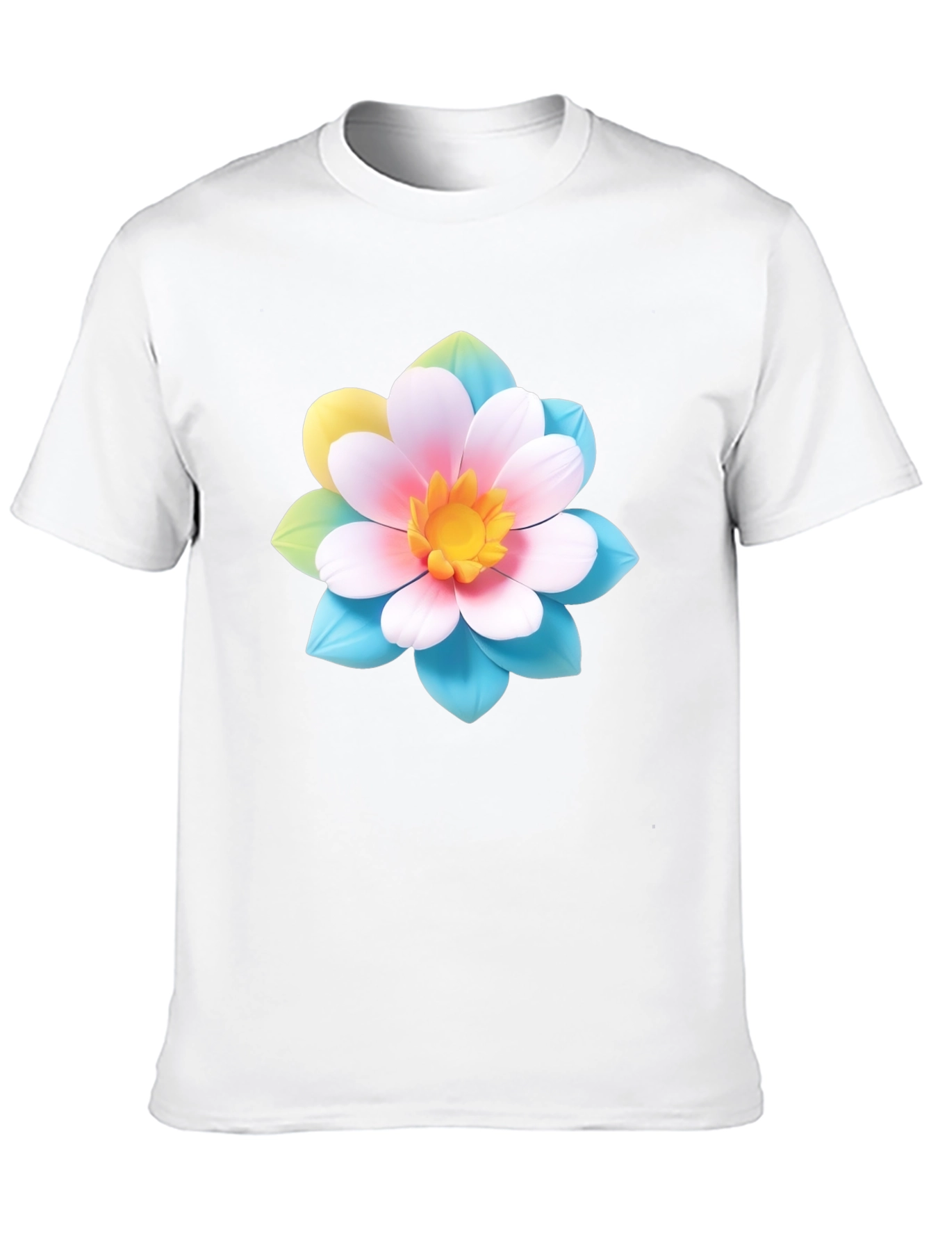 Floral Graphic Tee - Black Cotton Blend T-Shirt