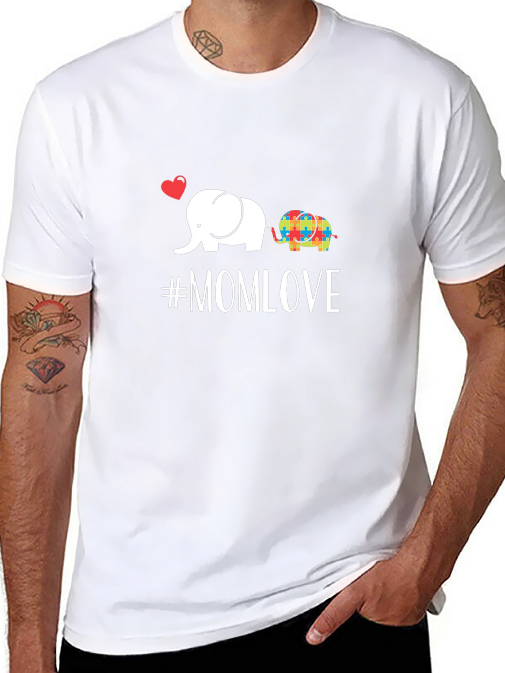 Mom Love Elephant Autism Awareness T-Shirt