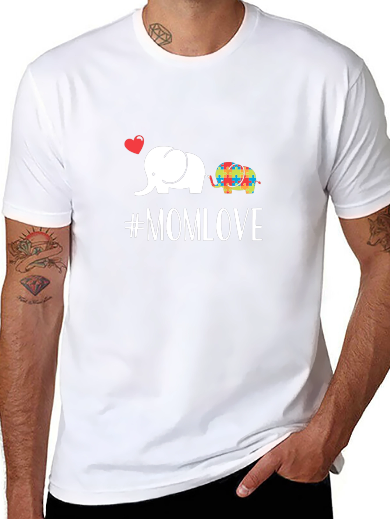 Mom Love Elephant Autism Awareness T-Shirt
