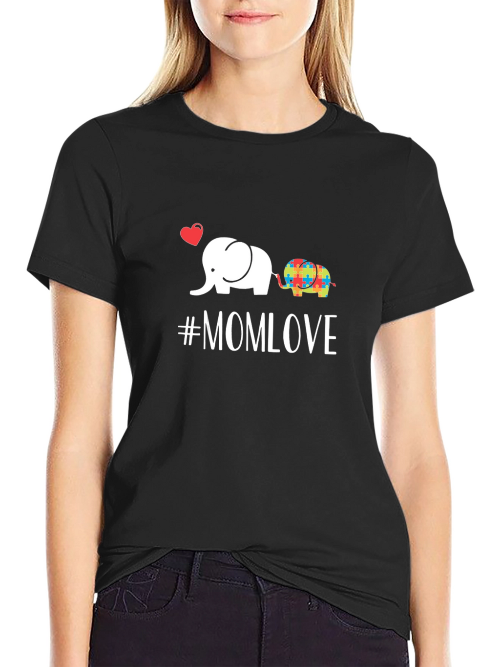 Mom Love Elephant Autism Awareness T-Shirt