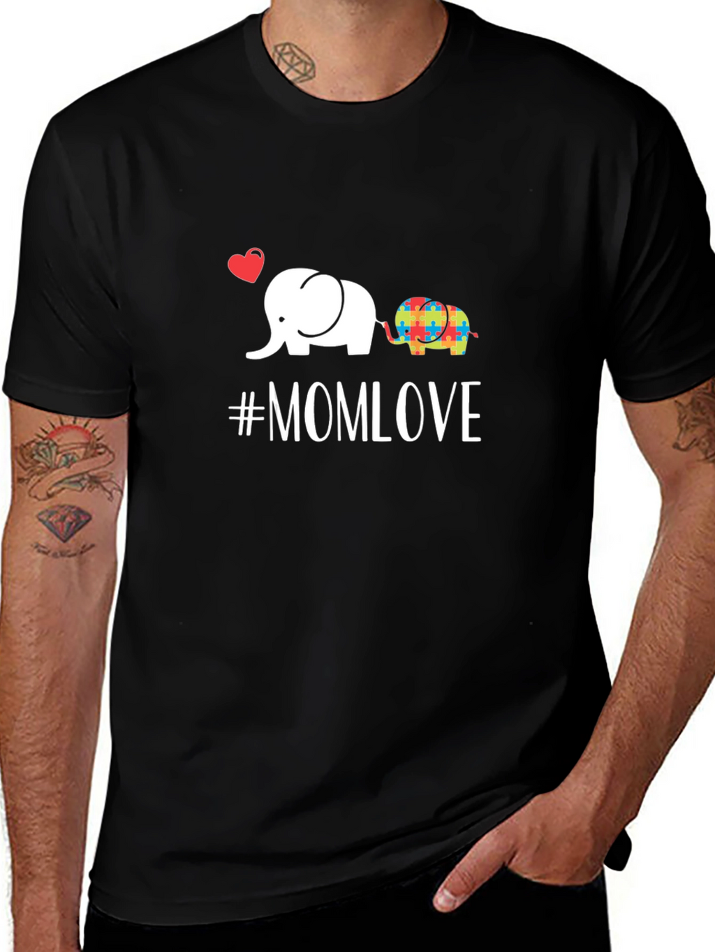 Mom Love Elephant Autism Awareness T-Shirt