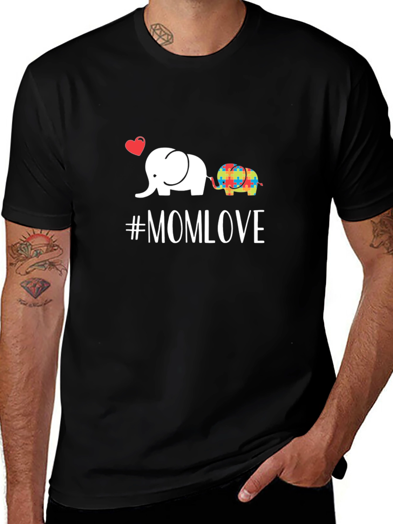 Mom Love Elephant Autism Awareness T-Shirt