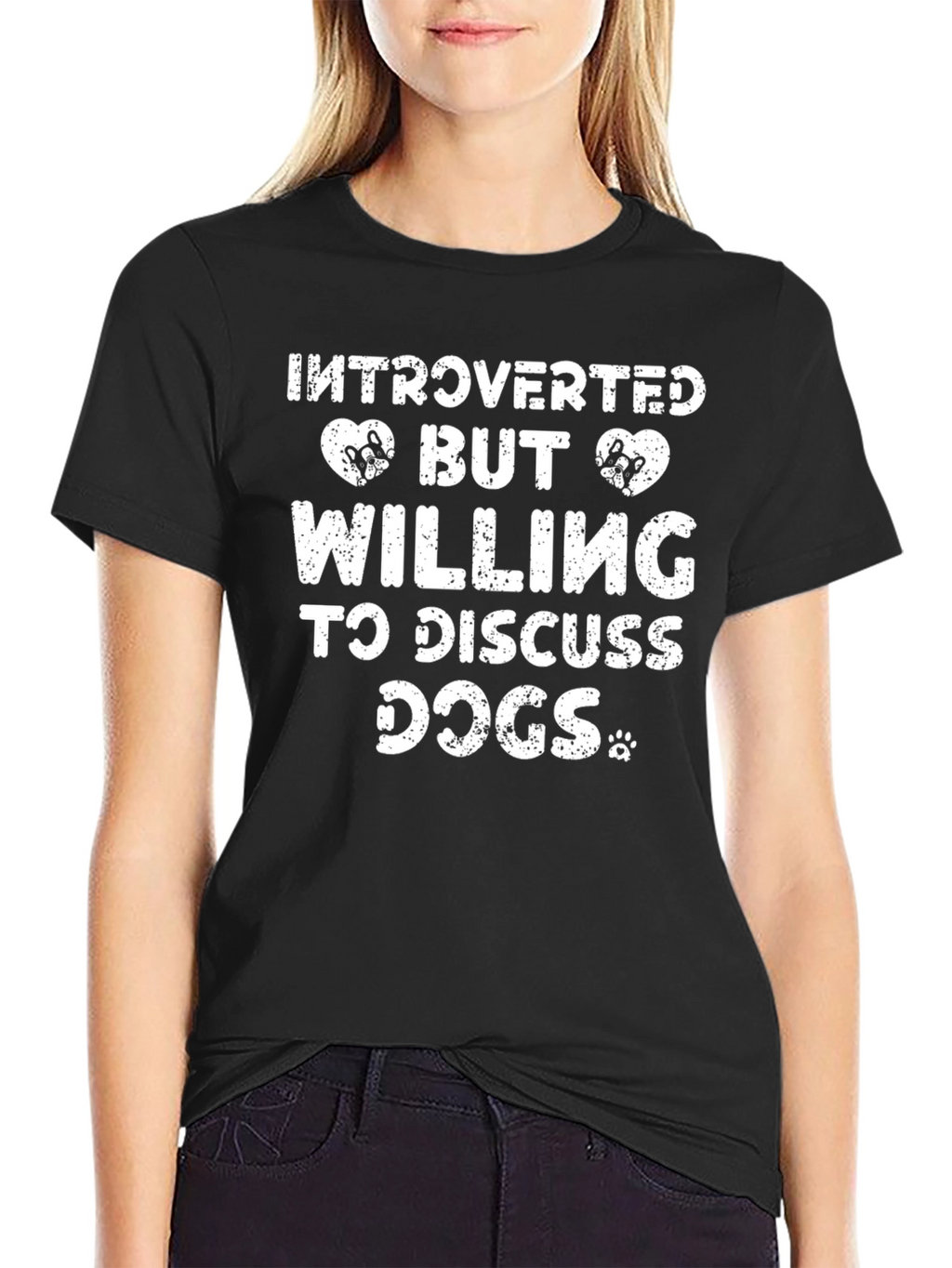 Introverted But Willing To Discuss Dogs Black T-Shirt