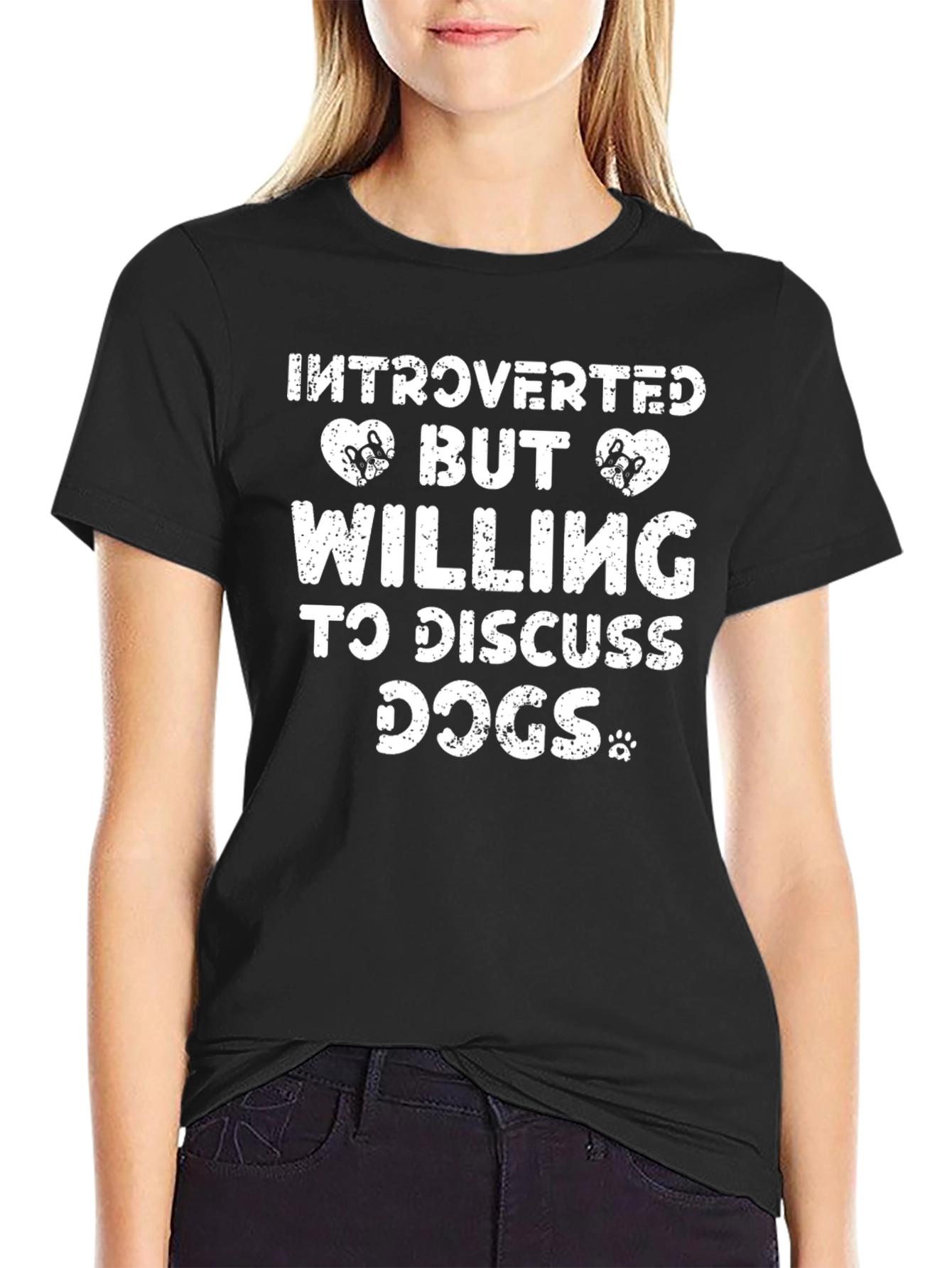 Introverted But Willing To Discuss Dogs Black T-Shirt