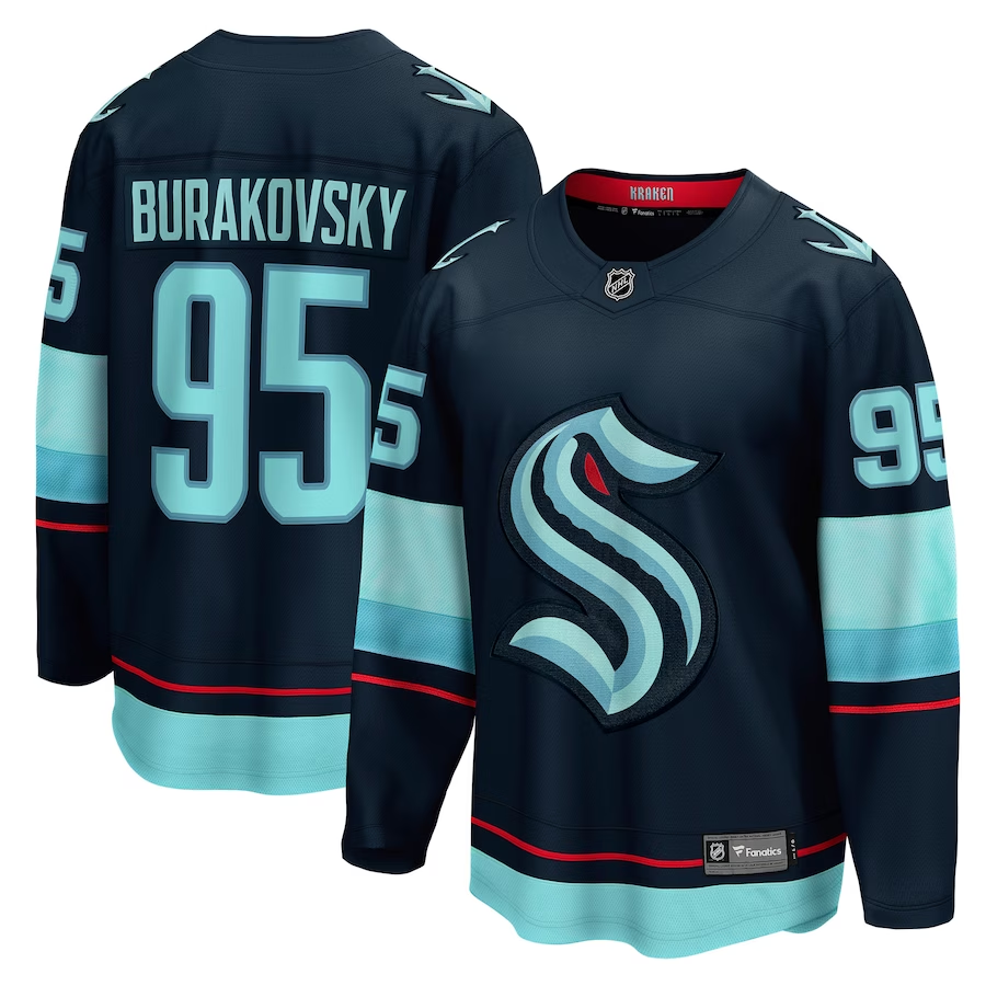 Men's Seattle Kraken Andre Burakovsky #95 Navy Home Breakaway Player Jerseys