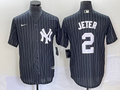 Men's New York Yankees Derek Jeter #2 Black Official Replica Player Jerseys