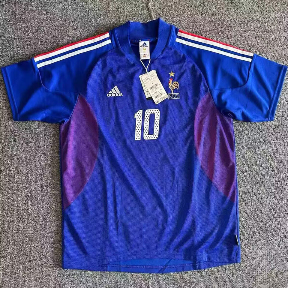 ZIDANE #10 France Home Blue Retro Soccer Jersey 2002 ★★ Item NO.: 2149717 Back