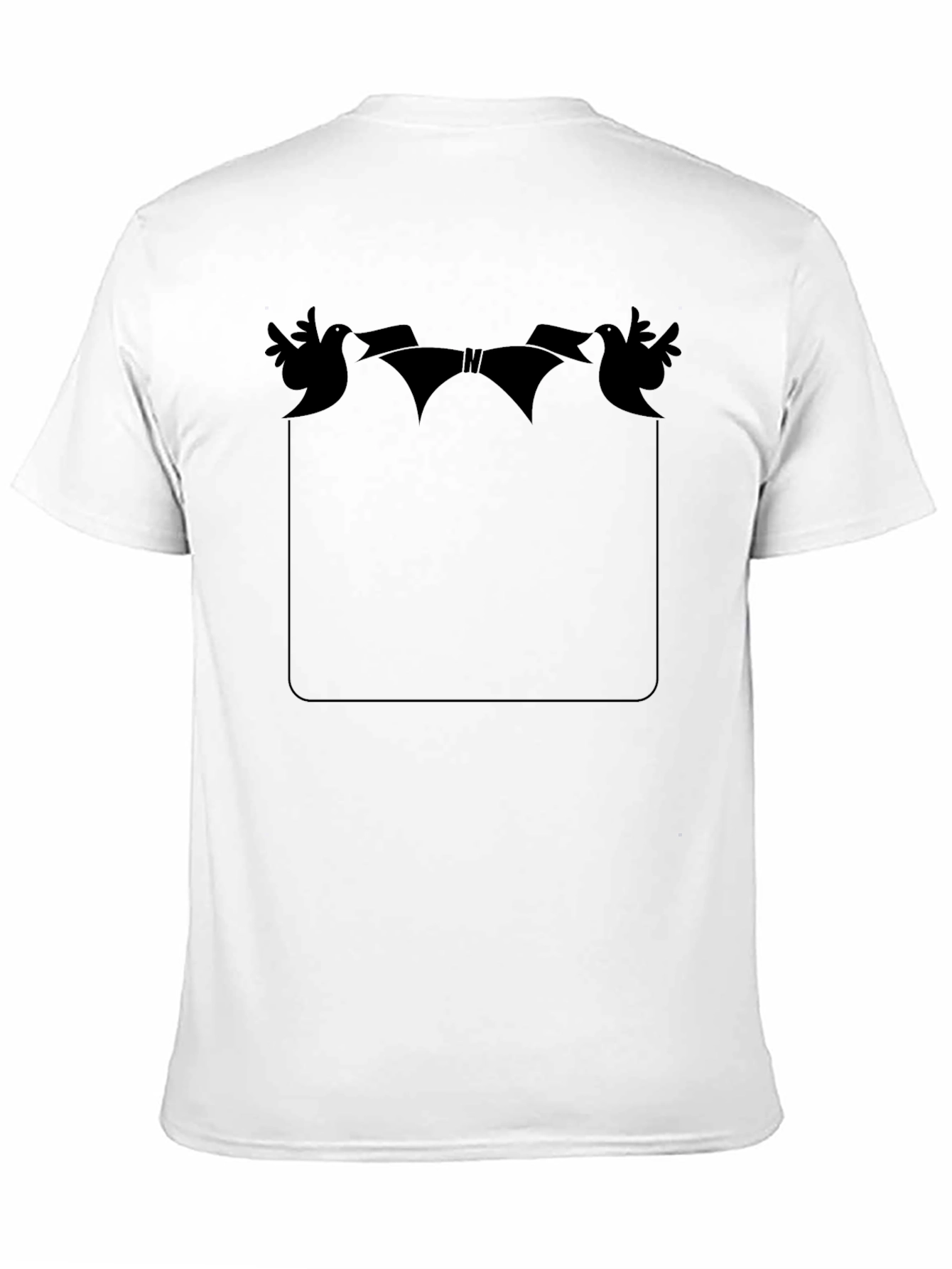 Novelty Bird & Ribbon Graphic Pocket T-Shirt