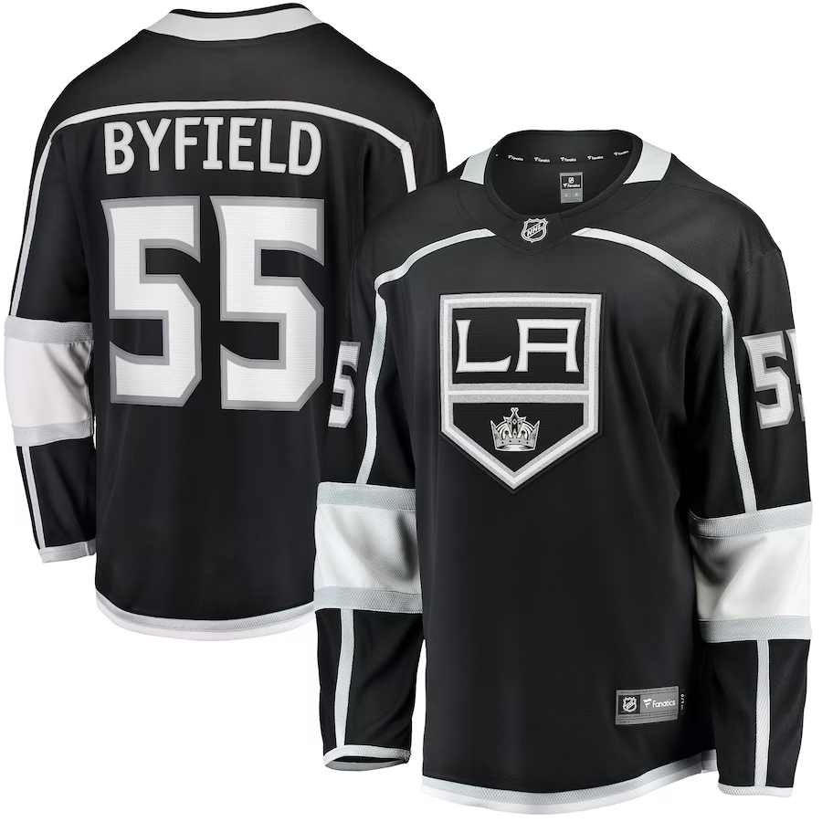 Men's Los Angeles Kings Quinton Byfield #55 Black Home Team Breakaway Player Jerseys