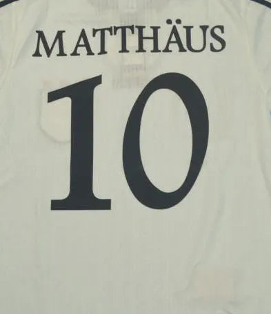 1996 Germany Home White Retro Soccer Jersey Detail 1
