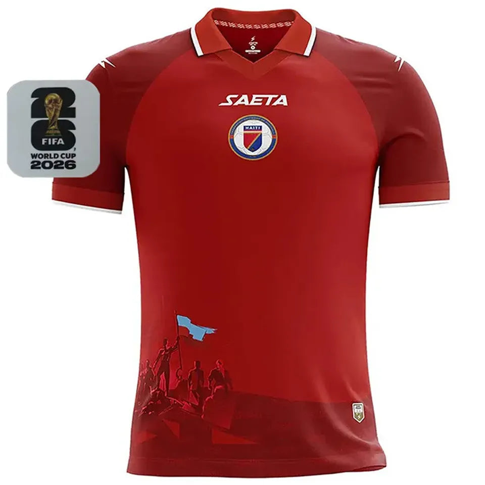 2026/27 Haiti Third Red Fans Soccer Jersey 海地 (Have Right Patch 有右臂章 白底黑字） Front
