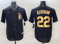 Men's Los Angeles Dodgers Clayton Kershaw #22 Black Limited Player Jerseys