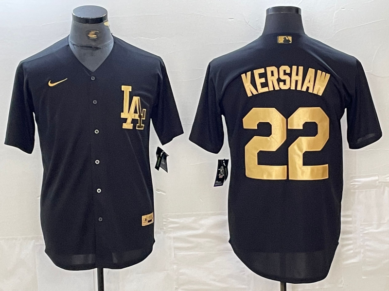 Men's Los Angeles Dodgers Clayton Kershaw #22 Black Limited Player Jerseys