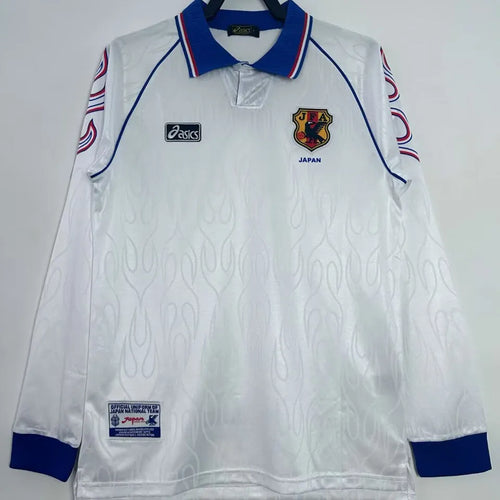 1998 Japan Away White Retro Long Sleeve Retro Jersey Front