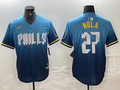 Men's Philadelphia Phillies Aaron Nola #27 Blue 2024 City Connect Limited Player Jerseys