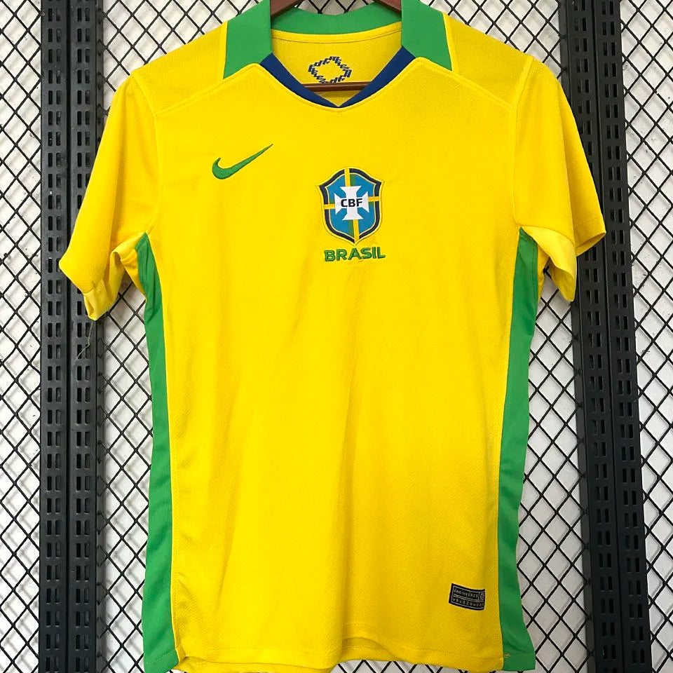 2025/26 Brazil Home Yellow Fans Jersey Front