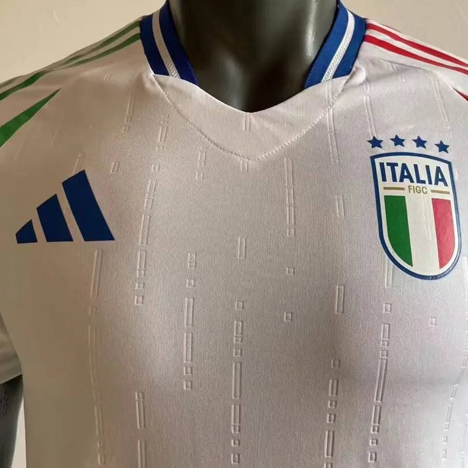 2024 Italy Away Whte Player Version Soccer Jersey Detail 1