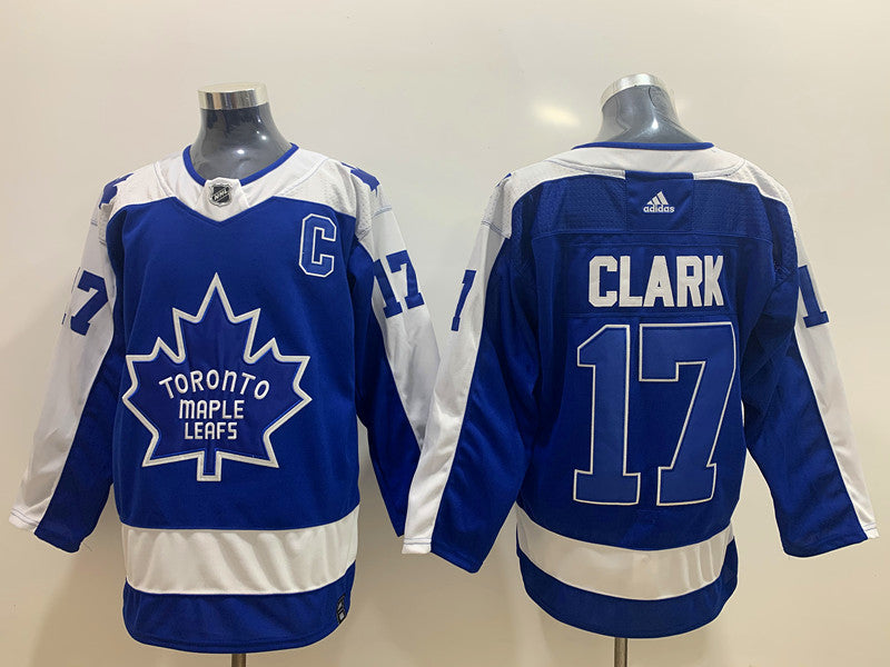 Men's Toronto Maple Leafs Wendel Clark #17 Blue Breakaway Player Jerseys