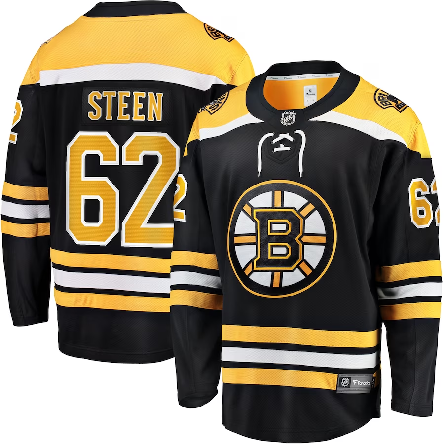 Men's Boston Bruins Oskar Steen #62 Black Player Game Jerseys