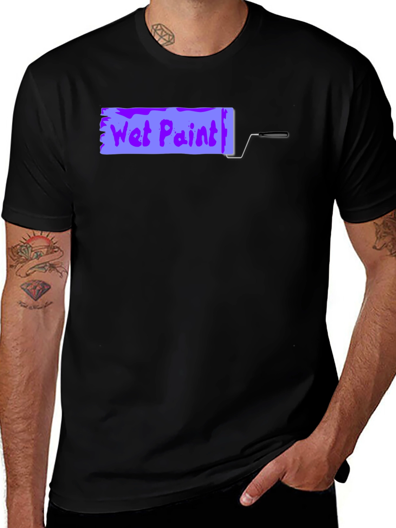 Wet Paint Graphic Tee - Black Cotton Shirt