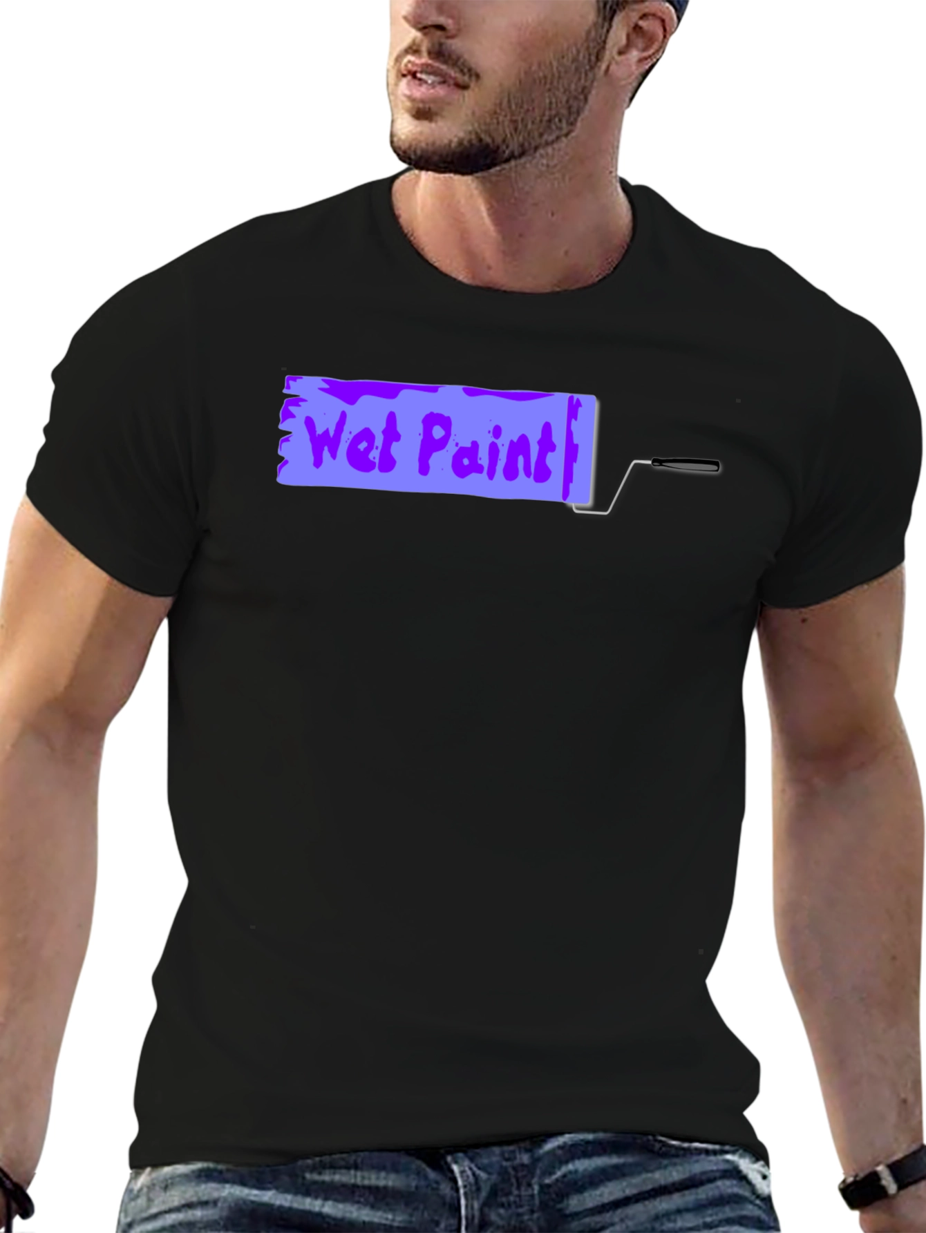 Wet Paint Graphic Tee - Black Cotton Shirt