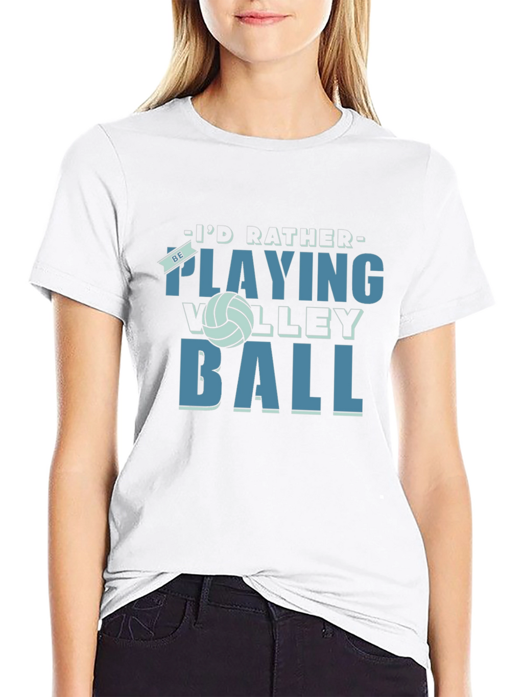 Volleyball Fan T-Shirt - Id Rather Be Playing Volleyball!