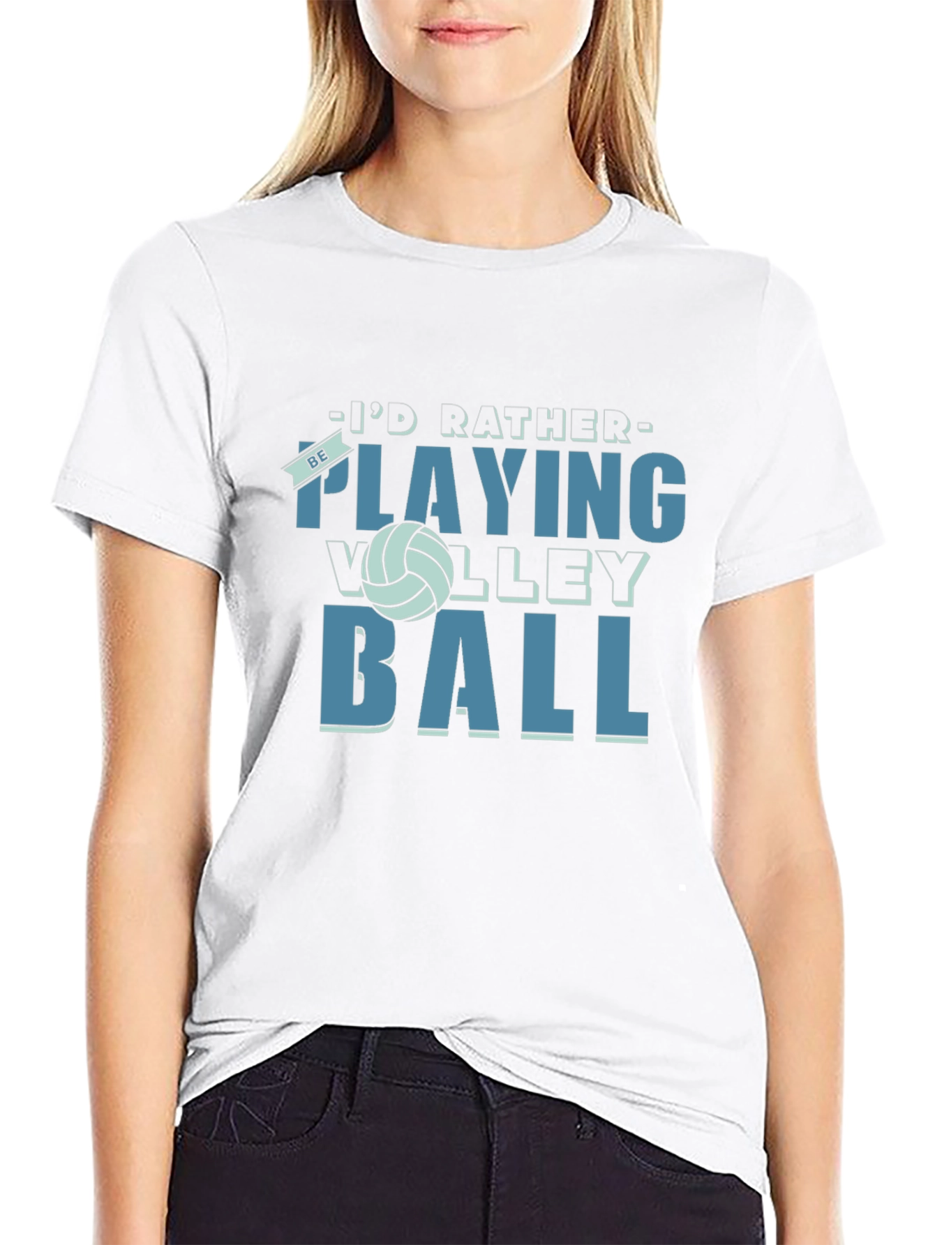 Volleyball Fan T-Shirt - Id Rather Be Playing Volleyball!