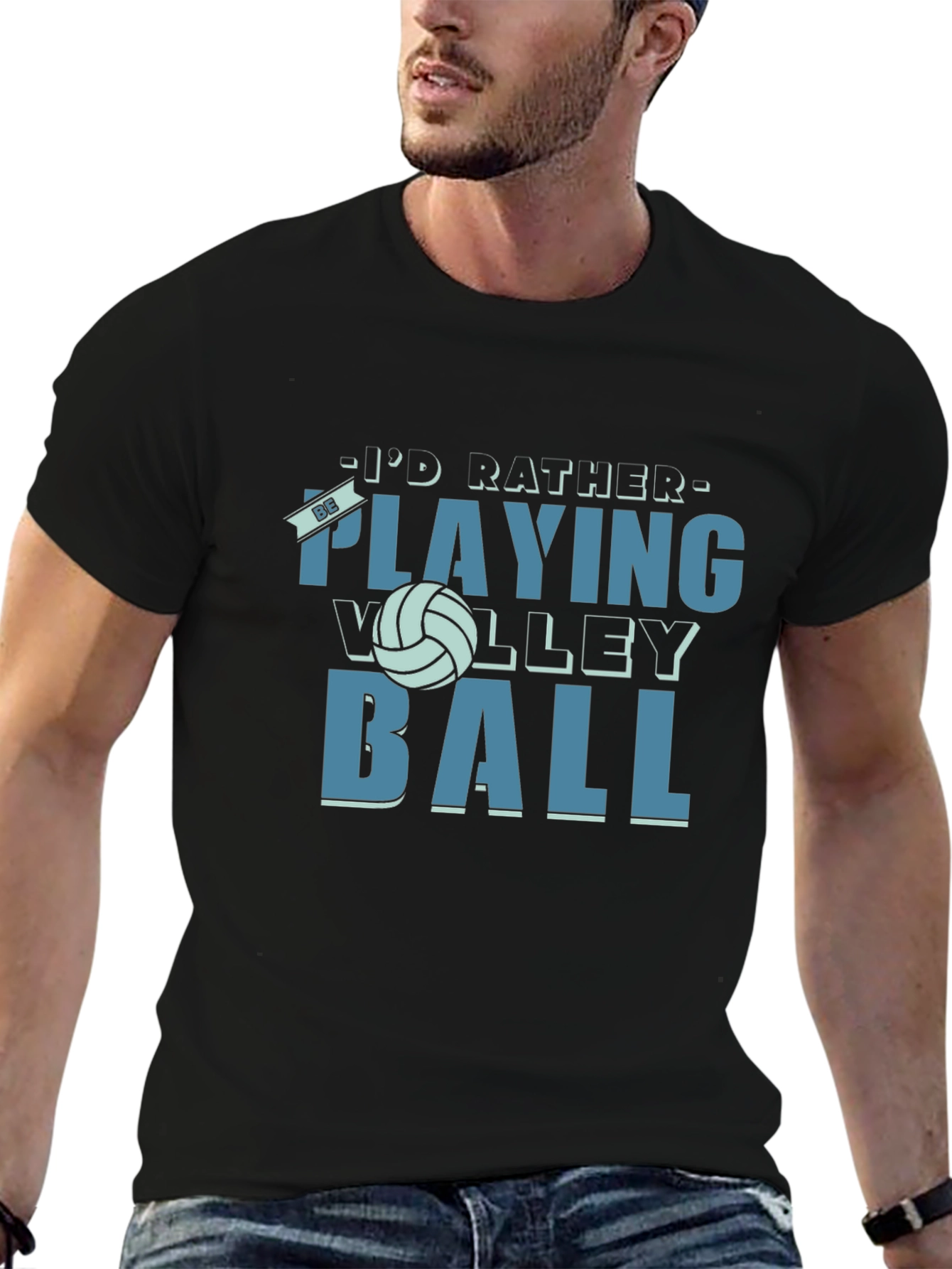 Volleyball Fan T-Shirt - Id Rather Be Playing Volleyball!