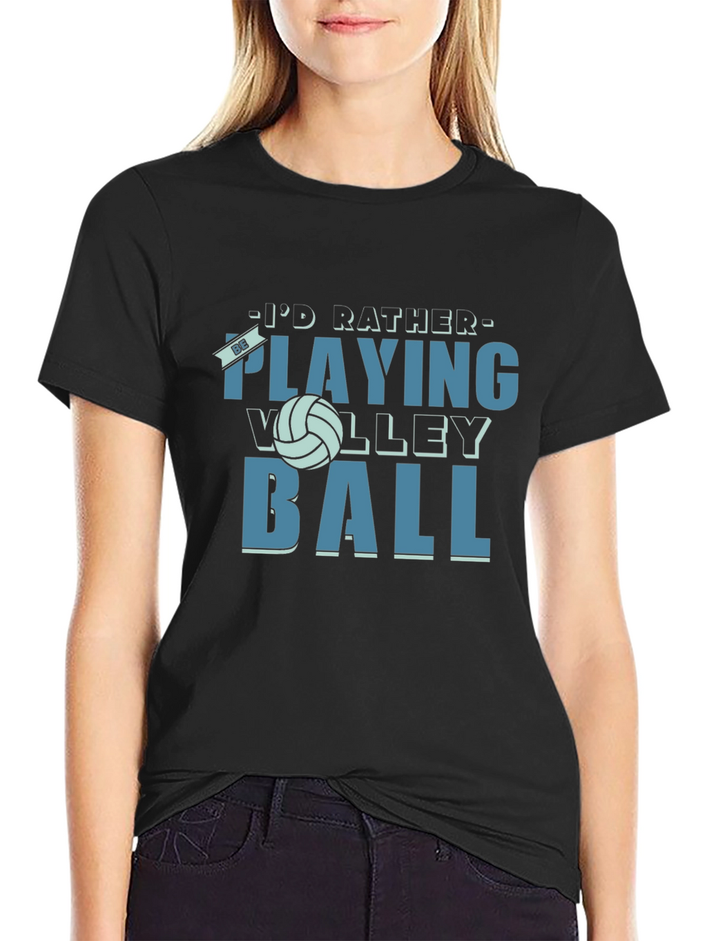 Volleyball Fan T-Shirt - Id Rather Be Playing Volleyball!