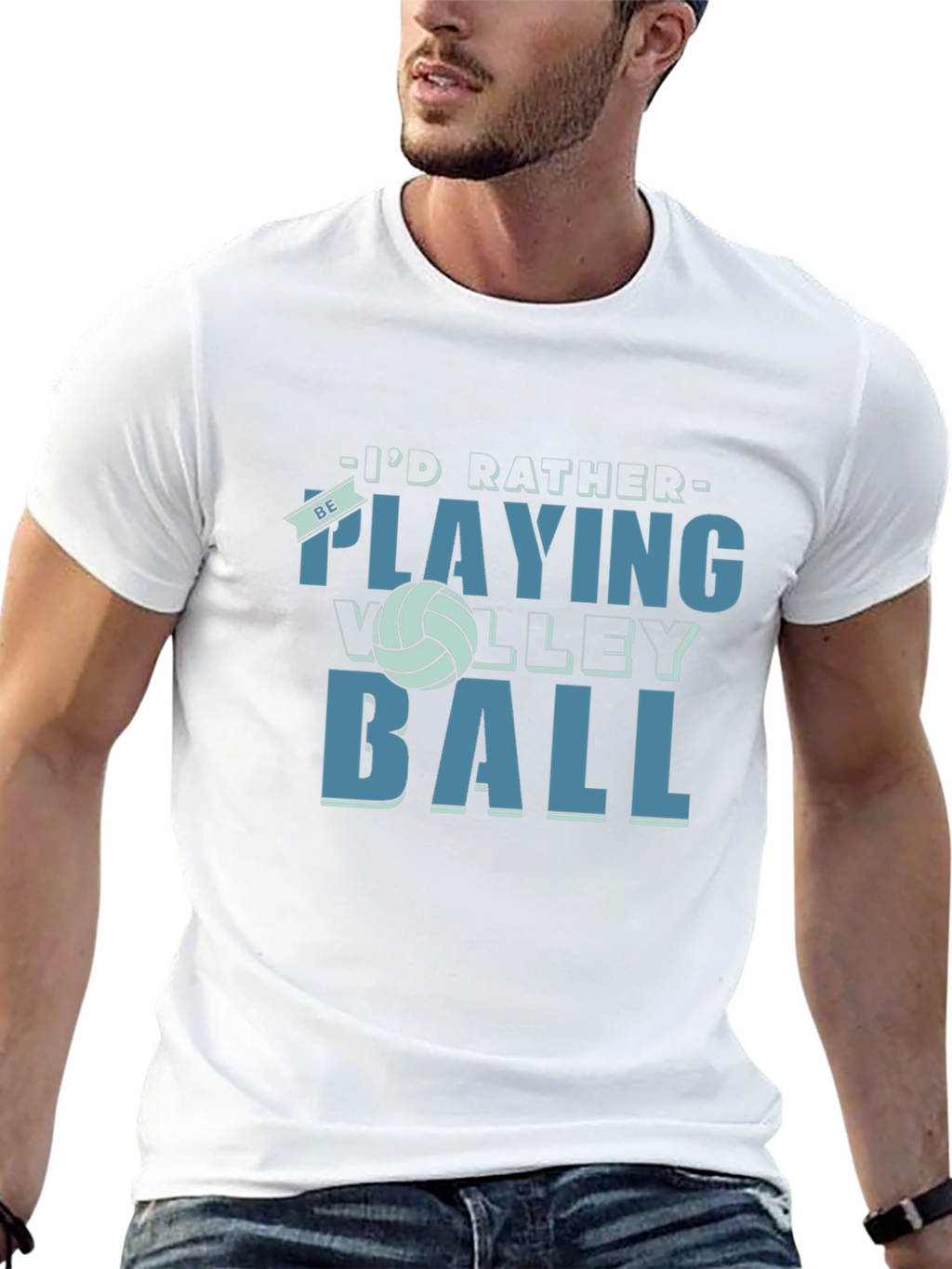Volleyball Fan T-Shirt - Id Rather Be Playing Volleyball!