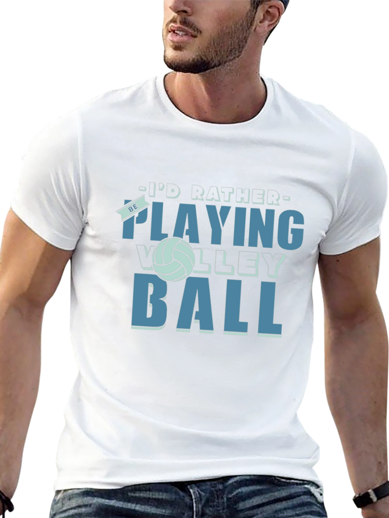 Volleyball Fan T-Shirt - Id Rather Be Playing Volleyball!