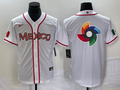 Men's 2023 World Baseball Classic Mexico White Alternate Game Jerseys