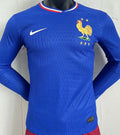 2024//25 France Home Blue Player Version Long Sleeve Jersey Front
