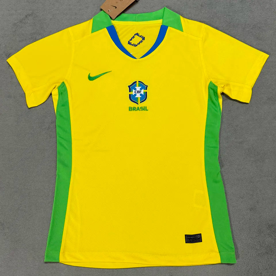 2025/26 Brazil Home Yellow Women Soccer Jersey 女 Front